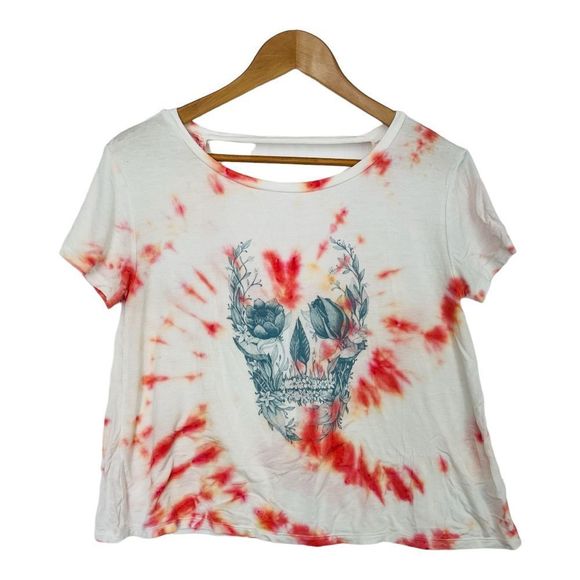 American Eagle Outfitters Tops - American Eagle Tee Soft and Sexy White Size XS-S Tye Dye Skull Cut out Back